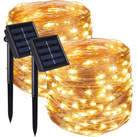 Set di 2 luci solari a stringa 200LED SKINNY