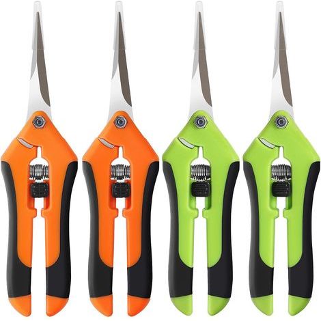 Set mit 4 Gartenscheren, 16,5 cm lange Gartenscheren mit präzisen geraden Klingen aus Edelstahl zum genauen Beschneiden und Pflegen von Blumen und Pflanzen. (1/5)