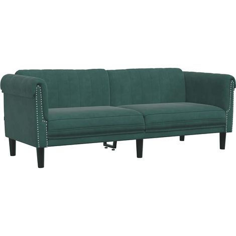 Canapé à 3 places,Sofa pour Salon,Banquette vert foncé velours CFW424066 (1/5)
