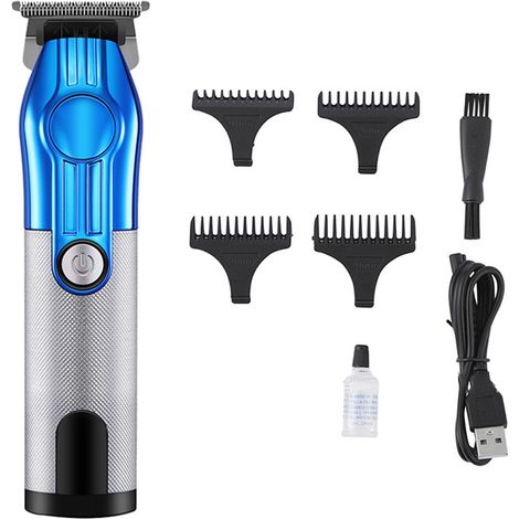 Tondeuse À Cheveux - Lame En Acier Inoxydable T - Sans Fil USB - Écran LED - 4 Sabots 1 2 3 4 Mm - Pour Hommes - 1 Pièce (1/5)