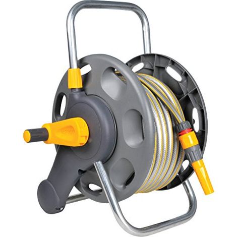 Hozelock 2471, Rullo avvolgitubo da 45 m con Tubo da 25 m, 2 in 1 (1/4)