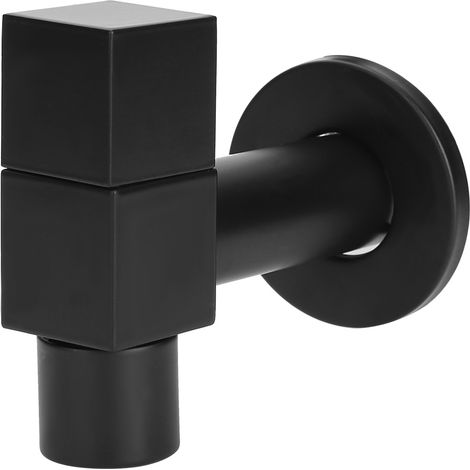 Robinet mural en cuivre noir, filetage G1/2, robinet d'eau froide simple, accessoire de salle de bain, robinet de piscine (1/5)