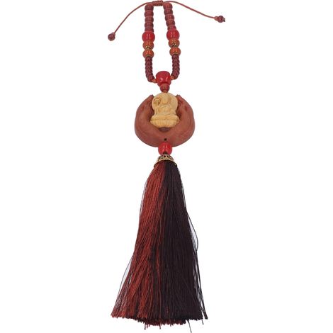 Pendentif Bouddha pour voiture, en bois de pêcher, sculpture exquise, purification de l'esprit, richesse et bonheur, Guanyin, ornement suspendu Ksitigarbha (1/5)