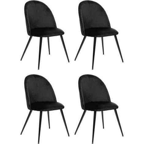 Lot de 4 Chaises Design "Slano" 84cm Noir (1/2)