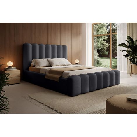 Polsterbett Doppelbett MACON 140x200cm in Stoff Euphoria Anthrazit (1/4)