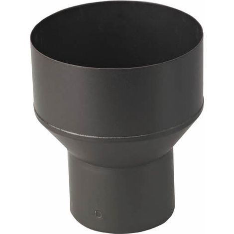 TEN – Raccord fumisterie manchon réduit noir mat Ø125 x 111 – Acier émaillé pour chaudières à gaz et bois – Résistance aux fortes températures