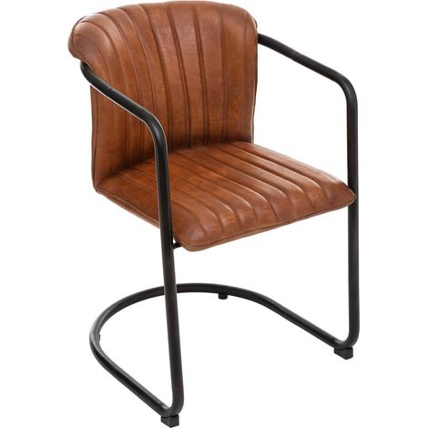Fauteuil cuir véritable Kavi naturel Atmosphera (1/5)