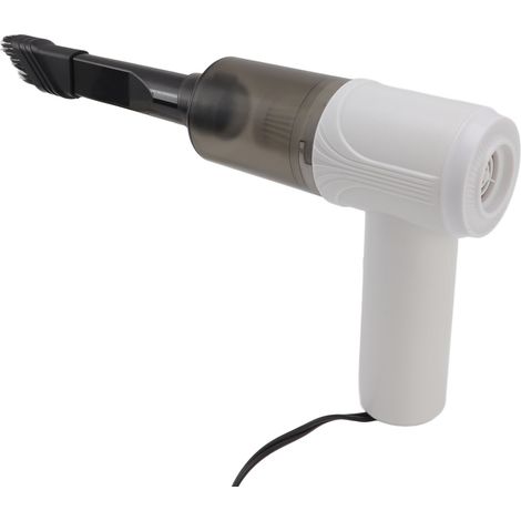 Aspirateur de voiture portable avec filtre lavable, nettoyage à 360°, gonfleur intégré, 12 V, blanc. (1/5)