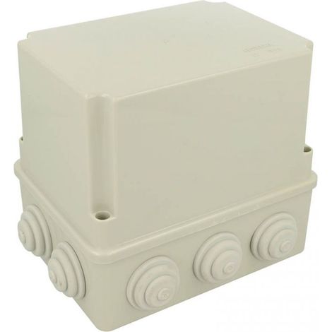 Boite de dérivation IP54 150x110x140mm, avec couvercle rehaussé, 6 entrées membranes souples