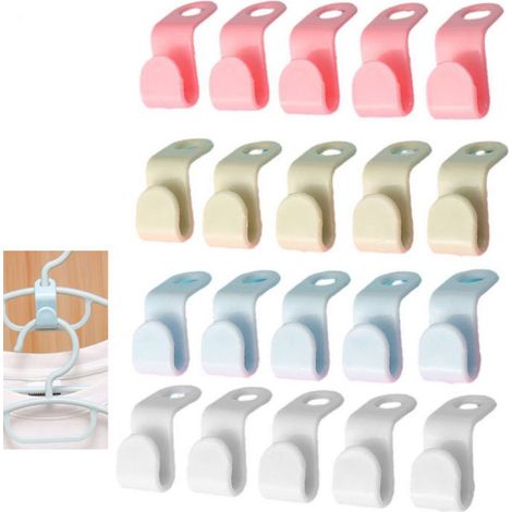 Filiyano-Lot de 100 crochets pour cintres - crochets de connexion pour cintres - crochets de connexion empilables et renforcés (4 couleurs) (1/5)