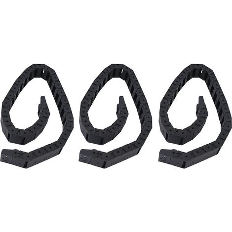 chaînes porte-câbles semi-fermées flexibles noires de 18 mm x 37 mm1 m (39,4 pouces)noires (1/5)