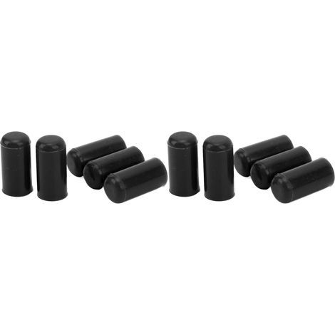 Bouchon d'extrémité silicone 6mm x10, flexible et résistant, étanche pour tubulure d'admission auto, capuchon noir anti-usure, bouchon de tuyau vide. (1/5)