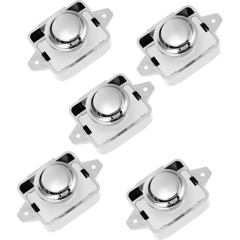 Lot de 5 verrous à bouton, poussoir pour portes de placard, car (1/5)