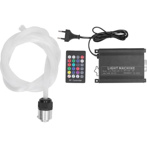Lumières en Fiber optique colorées, contrôle par application de téléphone, plafond RGBW activé par le son pour maison et voiture, prise ue 100-265V (1/5)