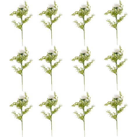 [Rose Myosotis à tige unique, série B, blanc crème, A10806] 12 roses artificielles à tige unique pour accessoires de composition florale. (1/4)