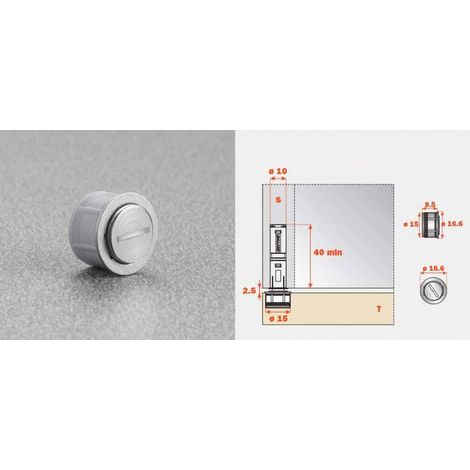 Kit aimant de porte pour charnière relevable Wind – Fermeture de porte à ventouse – Push magnétique avec plaque adhésive – Salice (1/2)