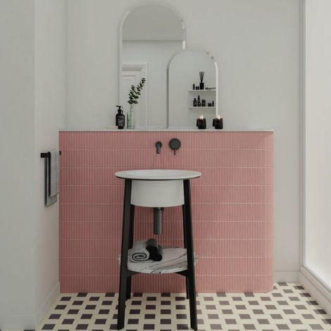 Carrelage mural faience SWEET BARS MAT - 25x12,5 cm Rose - Mat - boîte de 0.44 m2 - Gioia Materia (1/2)