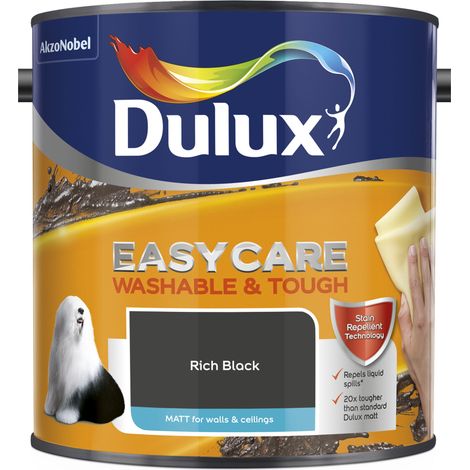 Dulux Easycare Washable & Tough Matt Emulsion Paint - 2.5L - Rich Black