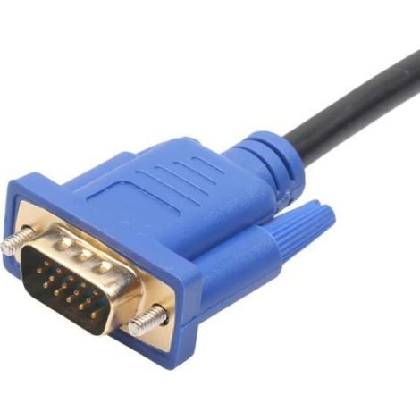 1.8M HDMI Gold Male vers VGA HD-15 Mâle 15Pin Adaptateur Câble 1080p (sans puce intégrée) CABLE AUDIO VIDEO (1/4)