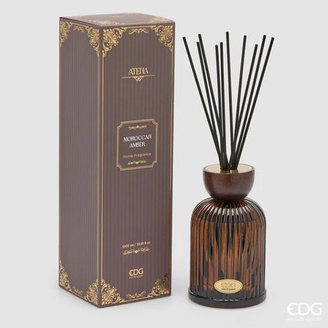 EDG Enzo De Gasperi Profumatore Bottiglia Atena Moroccan Amber H20 Ø11 cm – Profumo per Ambiente (1/2)