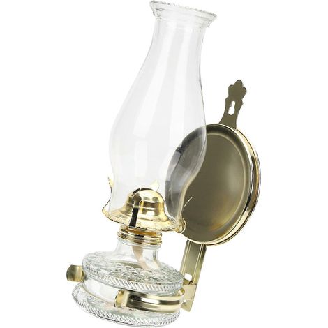 Lampe à pétrole vintage en verre régulateur de flamme en métal style cottage 31 x 14 x 14 cm 1 pièce. (1/5)