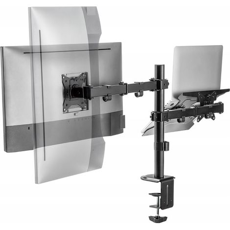 Soporte de escritorio VESA 2 en 1 Spacetronik para monitor y portátil (1/5)
