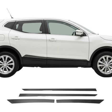 Garniture Baguette de porte latérale pour Nissan Qashqai 2014-2021 Foncé 4Pcs
