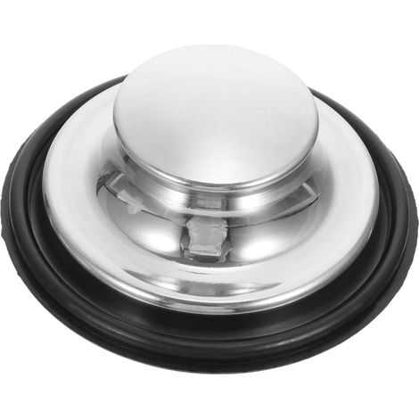 Bouchon Pour Évier - Bouchon D'Évacuation Pour Broyeur Alimentaire - Compatible Avec La Plupart Des Broyeurs - Acier Inoxydable Et PVC - 8 x 8 x 3,2 cm - 1 Pièce (1/5)