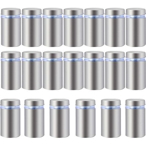20 PCS Acier Inoxydable Publicité Vis Verre Standoff Fixations Boulons Titulaire Vis Signe Publicité Nails Matériel Montures Vis Frameless Standoff Clamp Pour Verre 16 x 30mm (1/5)
