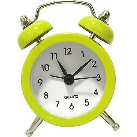 réveils rétro à double cloche, silencieux, à quartz, version verte pour la maison, la chambre et le bureau (1/5)