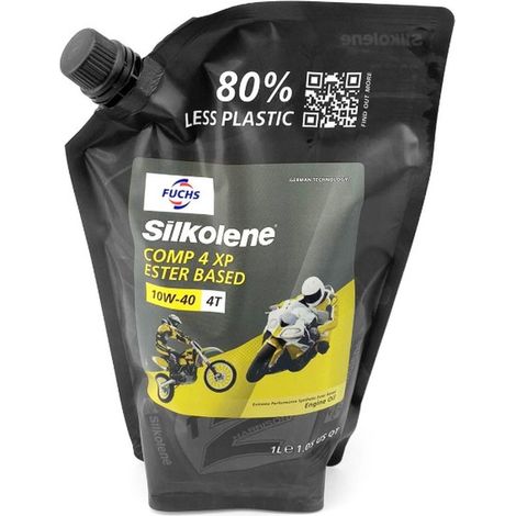 Olio motore semisintetico Silkolene Fuchs Comp 4 XP 10W40, confezione da 1 litro.