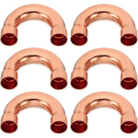 6pcs Raccord Coudé Cuivre pour Tuyaux Gaz, 16mm Raccord Tuyau d'Arrosage Durite Essence, Raccords Tuyauterie à Pression pour HVAC Climatisation Plomberie, Épaisseur 1mm - (1/5)
