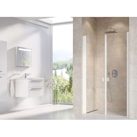 Ravak Chrome - Zweiflügelige Duschtür CSDL2-110, 110x195 cm, Mattweiß/Klarglas 0QVDCE0LZ1 (1/5)