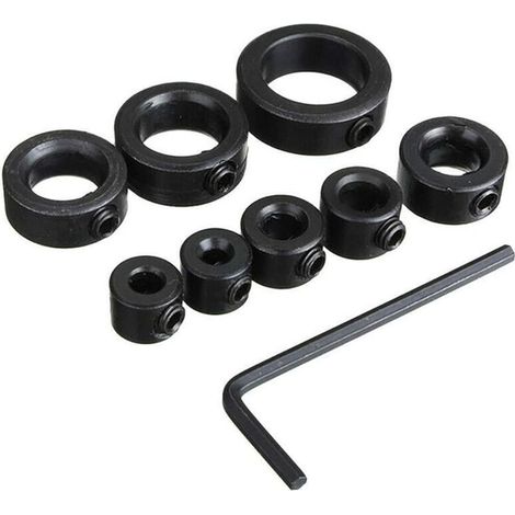 Depth Stop, Drilling Depth Stops, Depth Stop Collars, 8 pcs Depth Stop Collars, Positioning Ring with Hex Key, 3-16 mm (1/5)