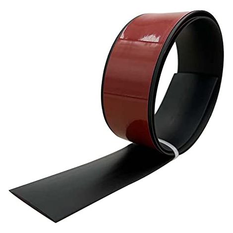 Profilé de transition autocollant - 5 cm - En vinyle - Pour sol - Profilé de transition - Rail de transition - À coller - Pour carrelage, stratifié et parquet - Noir - 10 m (1/5)