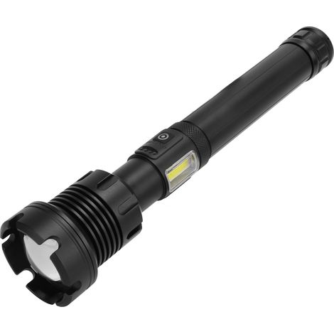Lampe torche rouge et blanche à longue portée, rechargeable par USB, idéale pour l'extérieur. (1/5)