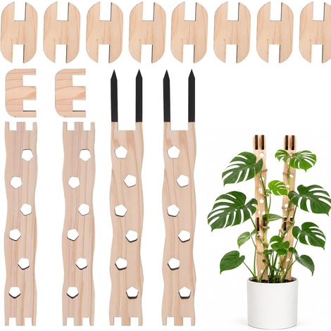 4 Ensembles Treillis Plantes Extensible en Bois pour Plantes Pot, Conception Emboîtable Modulaire Treillis Plantes Empilable Support Plante Monstera pour Vignes Plantes Grimpares Intérieur (1/5)
