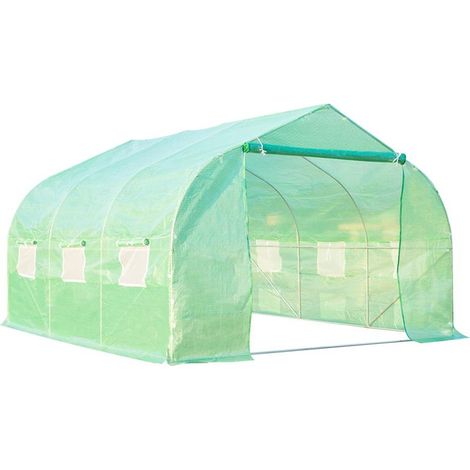 SERRA DA GIARDINO 3.5X3X2 M SERRA CON TETTO A SPIOVENTE IN PE PER PIANTE VERDE (1/5)