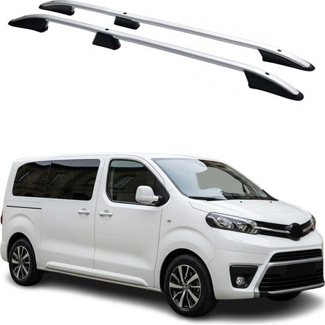 OMAC Barres de Toit longitudinales pour Toyota Proace 2016-2026 L1 Aluminium Gris (1/5)