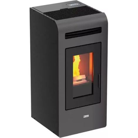 Stufa a pellet ad aria canalizzata doppia modello mayon 13 kw grigio canalizzata - a+ MAGMA
