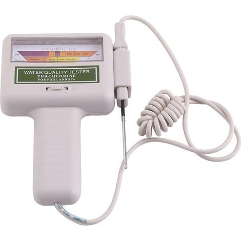 Portable pool water quality tester, pH detector, chlorine tester, square shape (1/4)