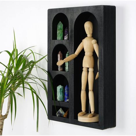 Etagère murale noire décorative - 5 niches AVIALA (1/5)