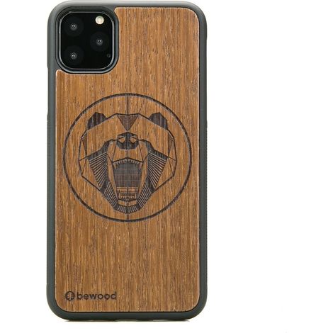Holzhülle für iPhone 11 PRO MAX MERBAU BÄR (1/3)