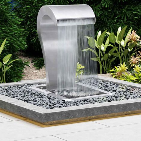 vidaXL Cascade de jardin Argenté 34x49x82 cm Acier inoxydable