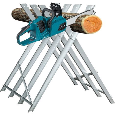 Wolketon Sägebock Metall verzinkt 150kg Belastbarkeit 80x81x80cm Holzschneidebock Sägehilfe Holzsägebock Sägegestell Säge Kettensägebock