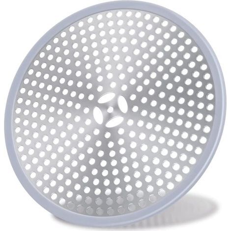 Drain de Douche, Filtre de Cheveux, Filtre pour bonde de Douche, Grille Douche Anti Cheveux, Couverture de Drain Filtre à Évier, Attrape-Cheveux Douche Drain - Acier Inoxydable Argent et Silicone 1-Ka (1/4)