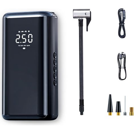 Inflador de neumáticos 3 en 1 para coche ST-210D, inalámbrico, puertos USB y DC (1/5)