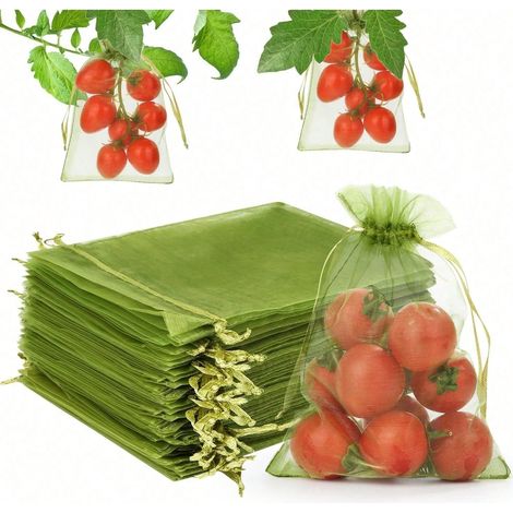 100Pcs Sacs de protection de fruits en nylon : sacs à maille avec cordon pour fraises, pêches, sacs de jardin anti-oiseaux et anti-insectes, sacs de couverture pour élevage en verger, 1015cm. (1/5)
