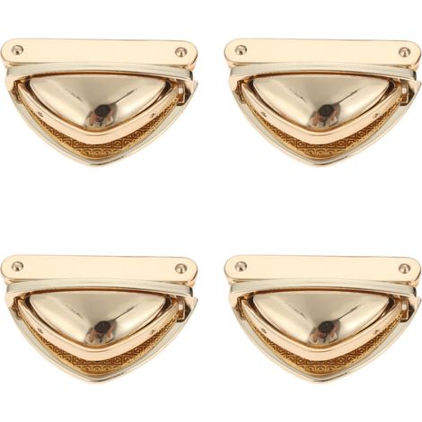 Lot de 4 fermoirs métalliques pour la confection de sacs à main - Fermeture à pression pour sacs en cuir et loisirs créatifs (doré)