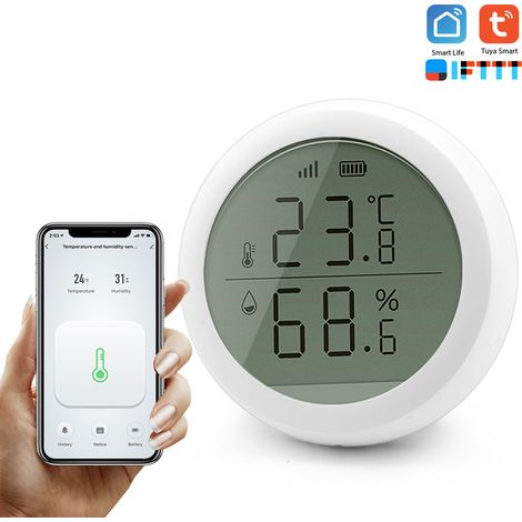 Thermomètre Hygromètre Intérieur Petit Moniteur Mini Numérique à Capteur Humidité Température LCD Bluetooth Stockage Données Maison (1/5)